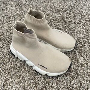 Balenciaga Beige Sock Sneakers